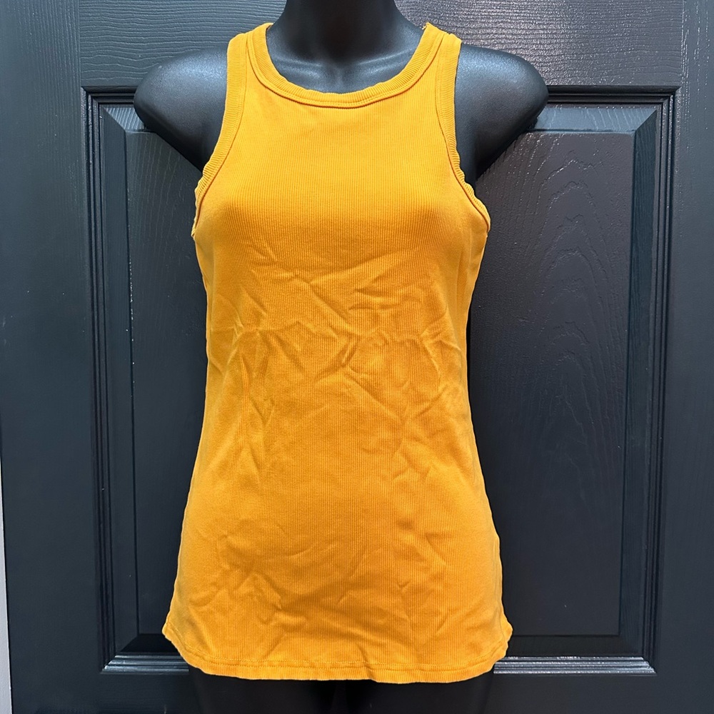 Orange Sleeveless Ribbed Top - Picture 3 of 5